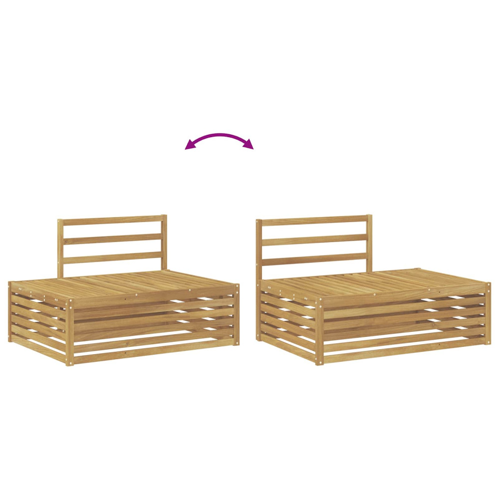 Produktbild för Utomhus modulsoffa Vit 115 x 83 x 73 cm Massivt Akaciaträ