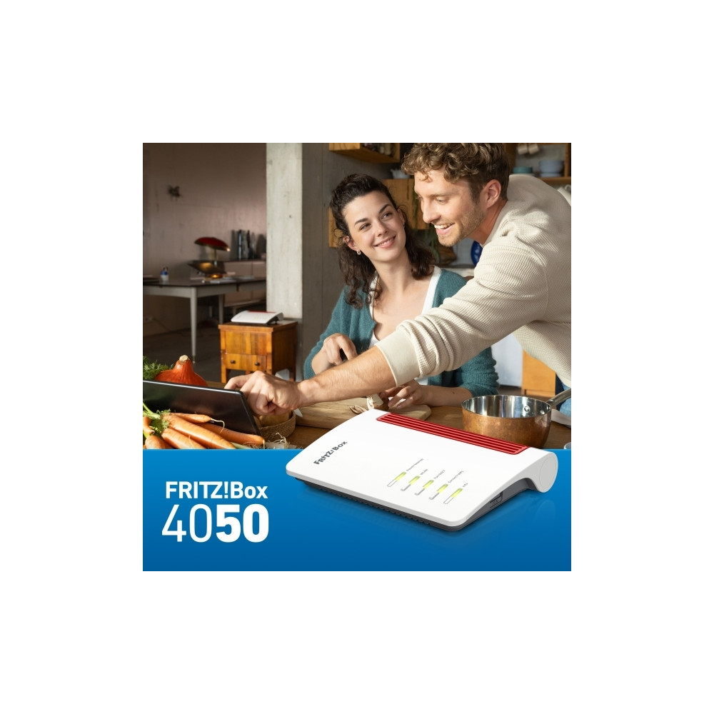 Produktbild för FRITZ!Box 4050 - trådlös router - Wi-Fi 6 - skrivbordsmodell