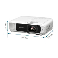 Produktbild för Epson EB-W55 - 3LCD-projektor - bärbar - 802.11n trådlös/Miracast - vit