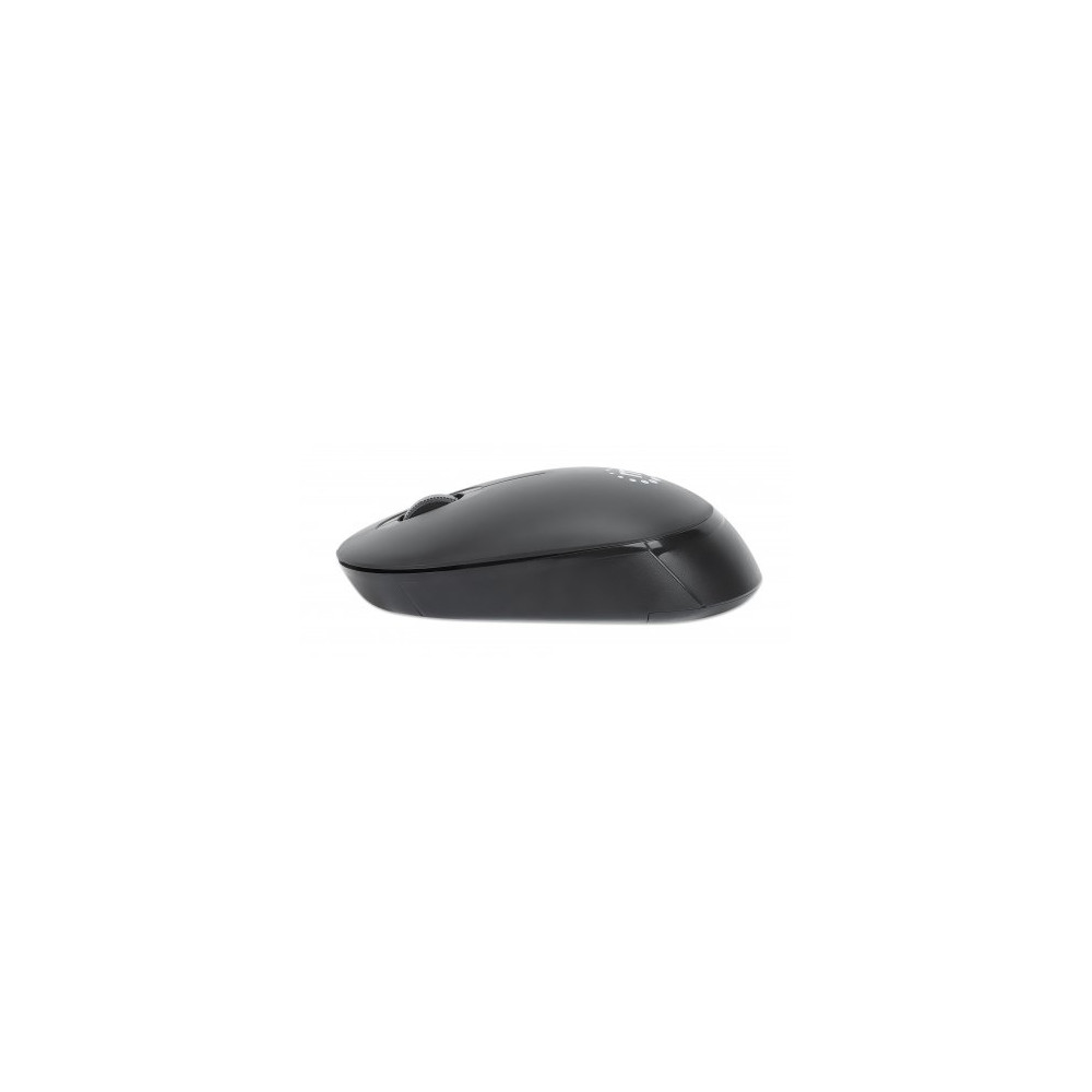 Produktbild för Manhattan Performance III Wireless Mouse, Black, 1000dpi, 2.4Ghz (up to 10m), USB, Optical, Ambidextrous, Three Button with Scroll Wheel, USB nano receiver, AA battery (not included), Low friction base, Three Year Warranty, Retail Box - mus - 2.4 GHz - sv