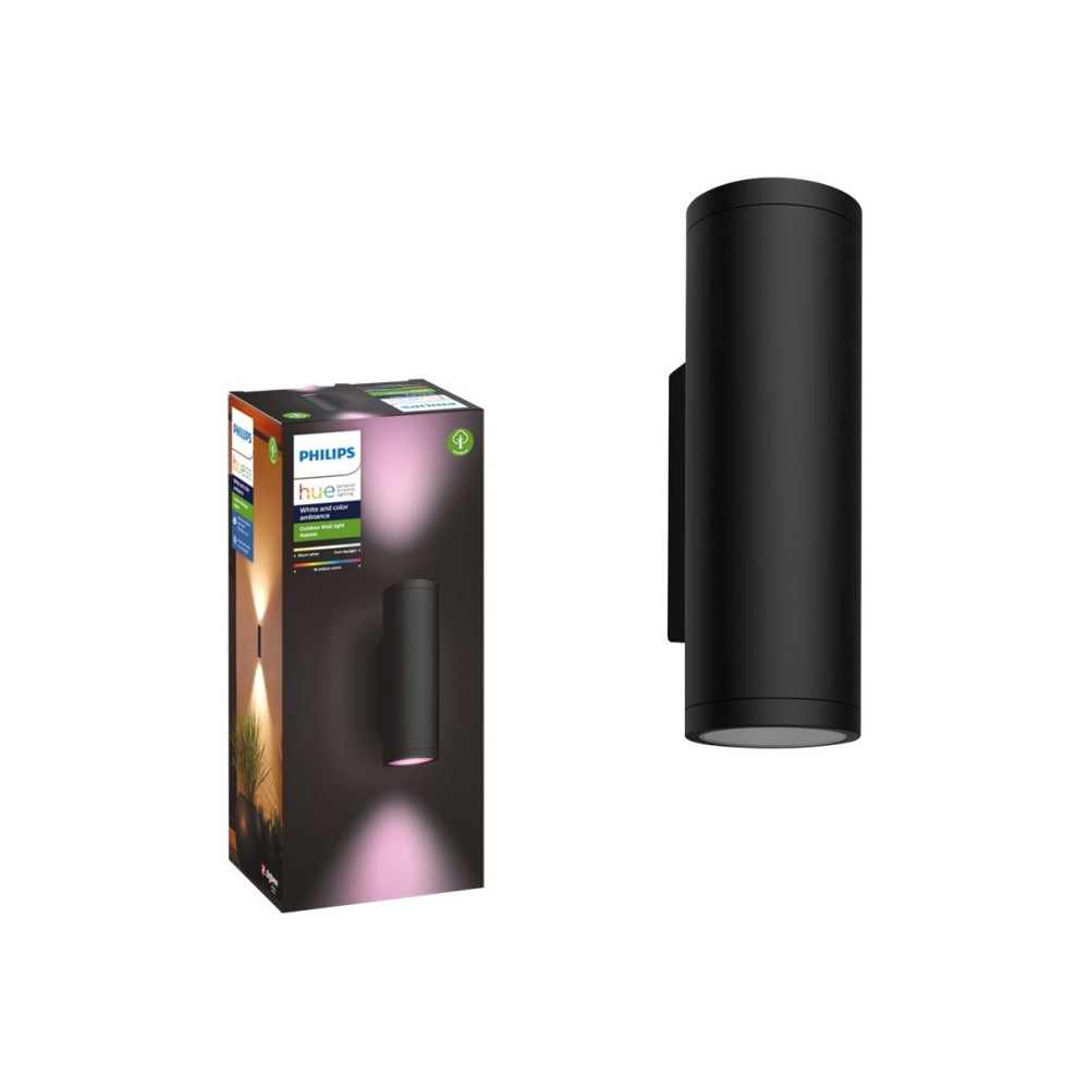 Produktbild för Philips Hue White and Color Ambiance Appear - vägglampa - LED - 8 W - 16 miljoner färger - 2000-6500 K - svart
