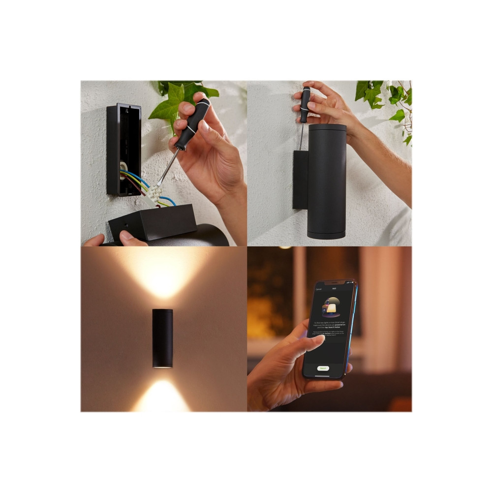 Produktbild för Philips Hue White and Color Ambiance Appear - vägglampa - LED - 8 W - 16 miljoner färger - 2000-6500 K - svart