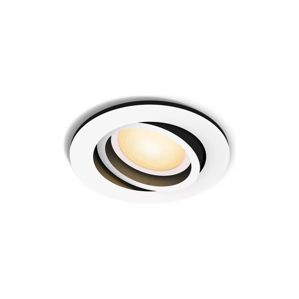 Produktbild för Philips Hue White ambiance Milliskin - infälld spotlight - LED-spotlight - GU10 - 4.2 W - varmt till kallt vitt ljus - 2200-6500 K - vit