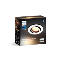 Produktbild för Philips Hue White ambiance Milliskin - infälld spotlight - LED-spotlight - GU10 - 4.2 W - varmt till kallt vitt ljus - 2200-6500 K - vit