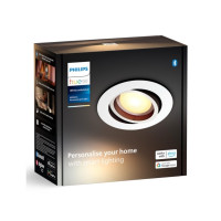 Produktbild för Philips Hue White ambiance Milliskin - infälld spotlight - LED-spotlight - GU10 - 4.2 W - varmt till kallt vitt ljus - 2200-6500 K - vit