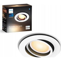 Produktbild för Philips Hue White ambiance Milliskin - infälld spotlight - LED-spotlight - GU10 - 4.2 W - varmt till kallt vitt ljus - 2200-6500 K - vit