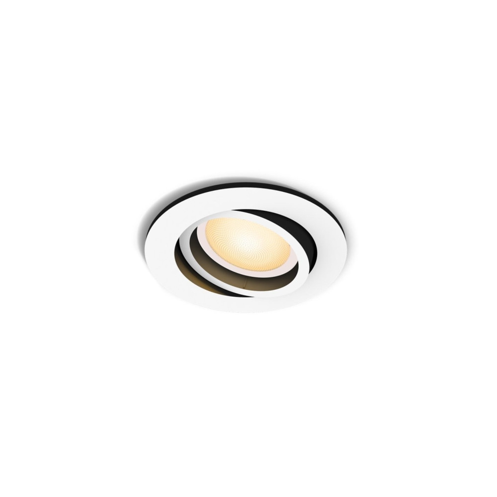 Produktbild för Philips Hue White ambiance Milliskin - infälld spotlight - LED-spotlight - GU10 - 4.2 W - varmt till kallt vitt ljus - 2200-6500 K - vit