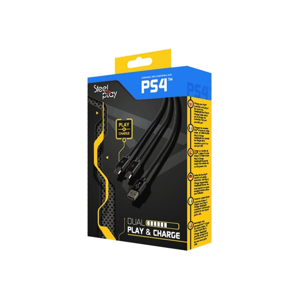 Produktbild för Steelplay Double Play & Charge - laddnings-/datakabel - 3 m