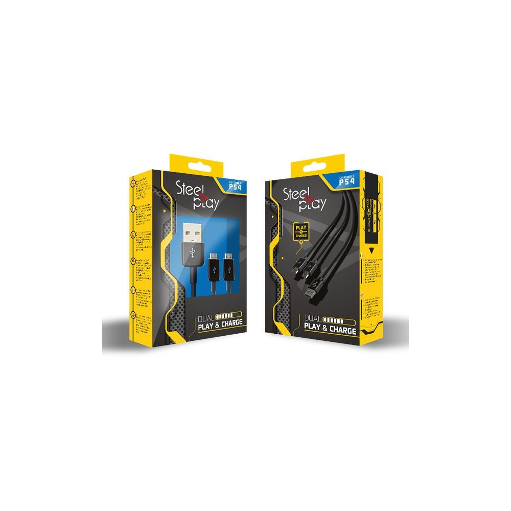 Produktbild för Steelplay Double Play & Charge - laddnings-/datakabel - 3 m