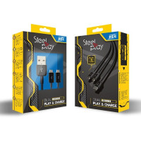 Produktbild för Steelplay Double Play & Charge - laddnings-/datakabel - 3 m