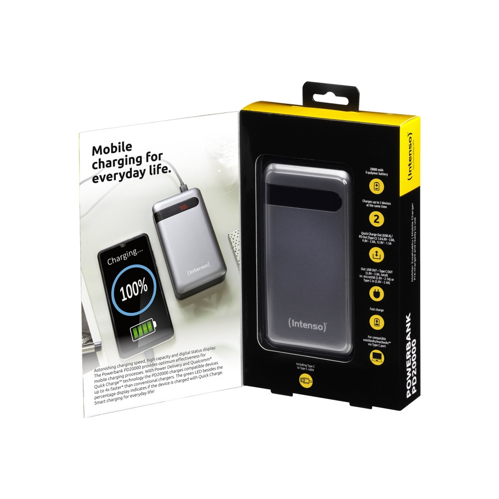 Produktbild för Intenso PD20000 power bank - Li-pol - USB, USB-C