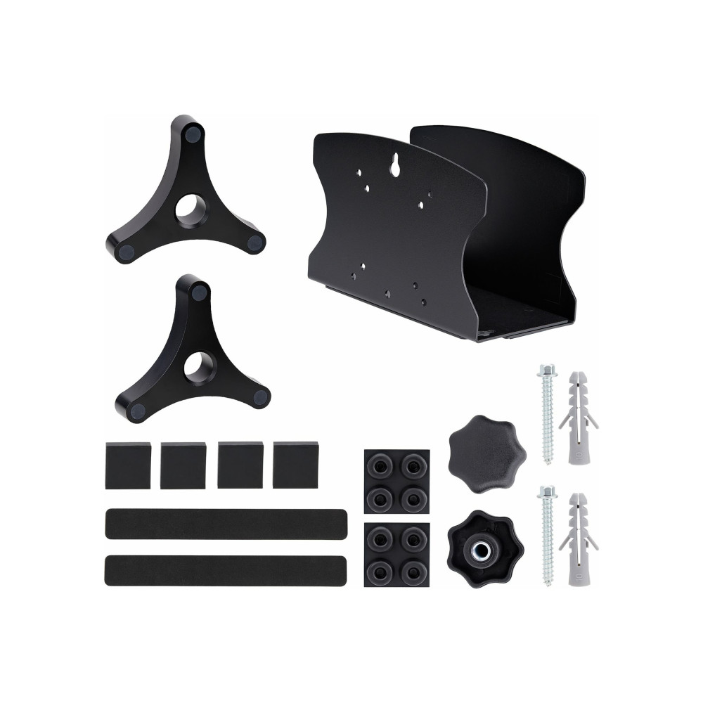 Produktbild för StarTech.com PC Wall Mount Bracket, For Desktop Computers Up To 40lb, Toolless Width Adjustment 1.9-7.8in (50-200mm), Heavy-Duty Steel, CPU Tower/Case Shelf/Holder, Includes Mounting Hardware and Spacers (2NS-CPU-WALL-MOUNT) - monteringsfäste för dator ti