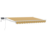 Produktbild för Manuell utdragbar markis med LED-lampor 2,5 x 2 m