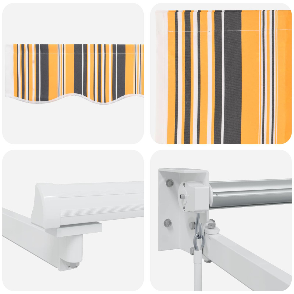 Produktbild för Manuell utdragbar markis med LED-lampor 2,5 x 2 m