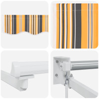 Produktbild för Manuell utdragbar markis med LED-lampor 2,5 x 2 m