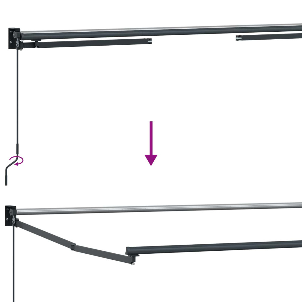 Produktbild för Manuell utdragbar markis med LED-lampor 2,5 x 2 m