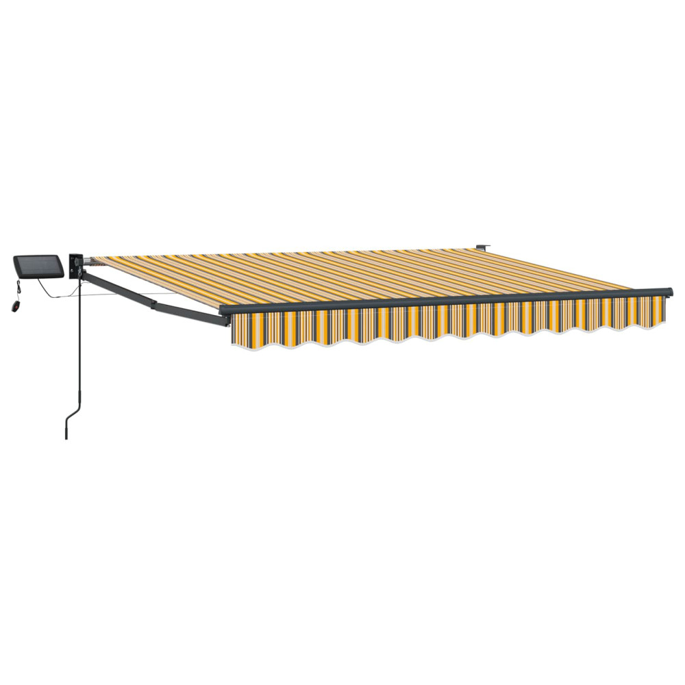 Produktbild för Manuell utdragbar markis med LED-lampor 2,5 x 2 m