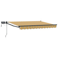 Produktbild för Manuell utdragbar markis med LED-lampor 2,5 x 2 m