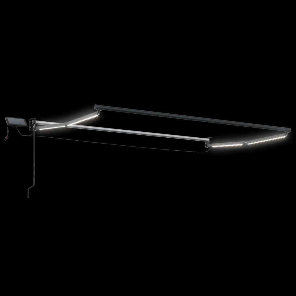 Produktbild för Manuell utdragbar markis med LED-lampor 2,5 x 2 m