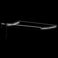 Produktbild för Manuell utdragbar markis med LED-lampor 2,5 x 2 m