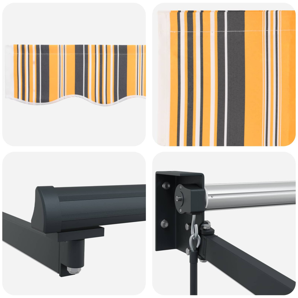 Produktbild för Manuell utdragbar markis med LED-lampor 2,5 x 2 m