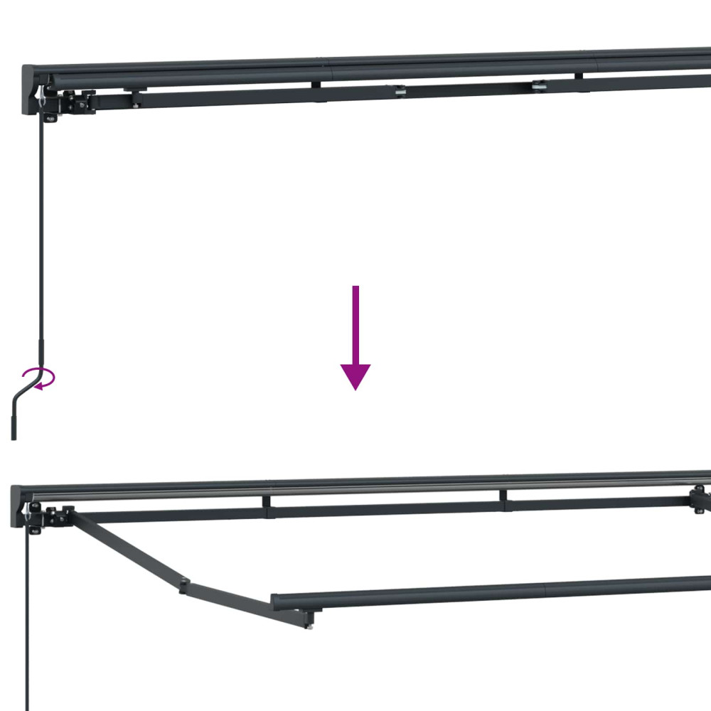 Produktbild för Manuell markisram med LED-lampor Gul, Grå, Antracit 2,5 x 2 m