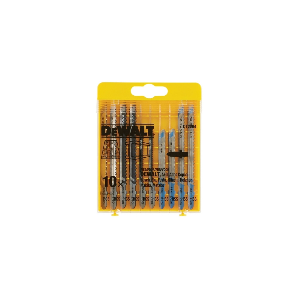 Produktbild för Dewalt y sticksågblad 10 delar för trä och metall 2xDT2177,...
