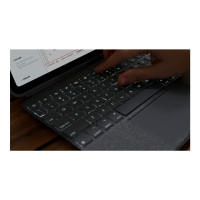 Produktbild för Logitech Combo Touch - tangentbord och foliefodral - med pekdyna - QWERTY - brittisk - oxford-grå Inmatningsenhet