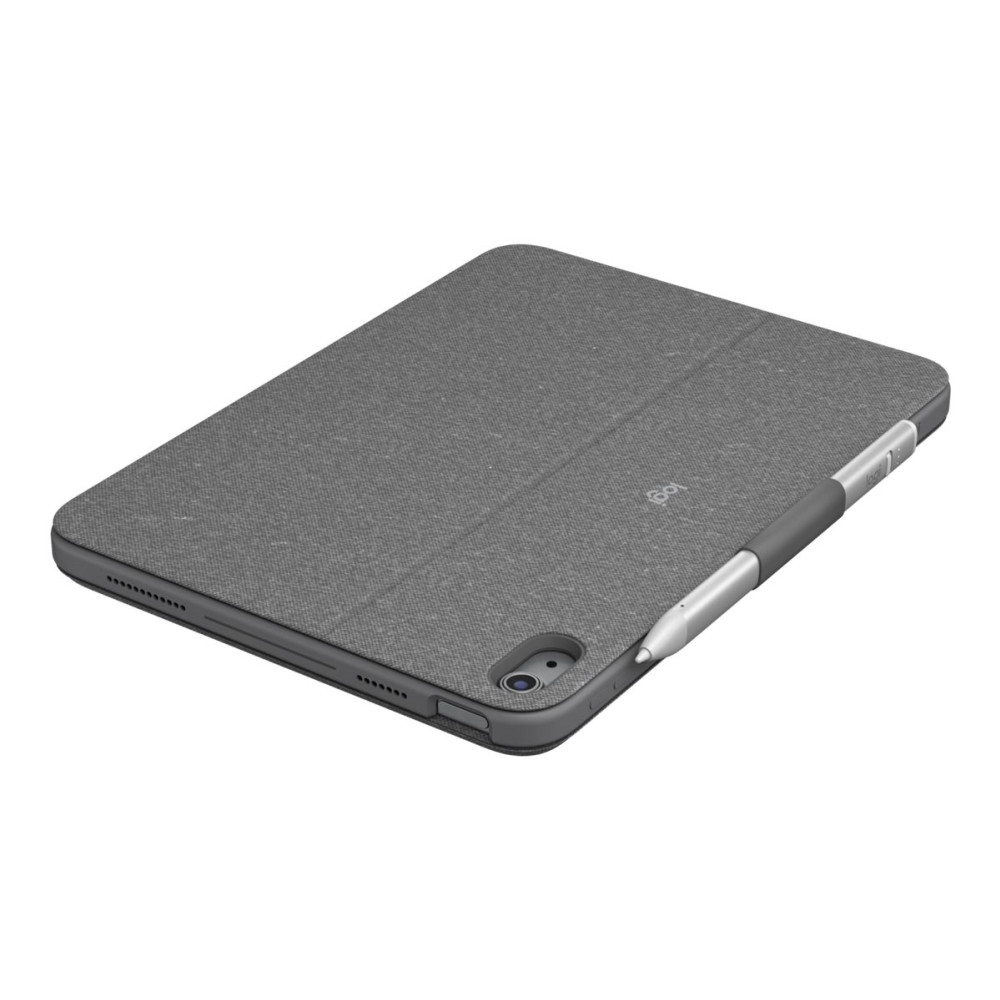 Produktbild för Logitech Combo Touch - tangentbord och foliefodral - med pekdyna - QWERTY - brittisk - oxford-grå Inmatningsenhet