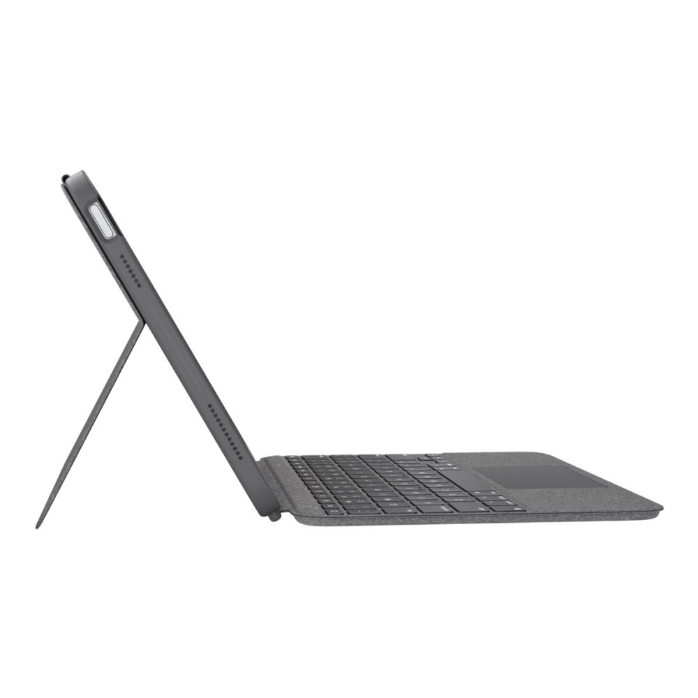 Produktbild för Logitech Combo Touch - tangentbord och foliefodral - med pekdyna - QWERTY - brittisk - oxford-grå Inmatningsenhet