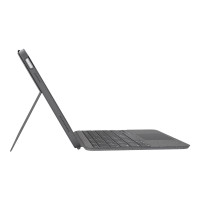 Produktbild för Logitech Combo Touch - tangentbord och foliefodral - med pekdyna - QWERTY - brittisk - oxford-grå Inmatningsenhet