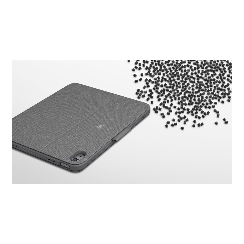 Produktbild för Logitech Combo Touch - tangentbord och foliefodral - med pekdyna - QWERTY - brittisk - oxford-grå Inmatningsenhet