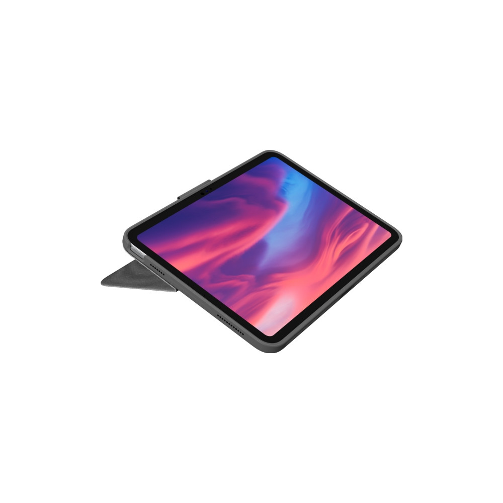 Produktbild för Logitech Combo Touch - tangentbord och foliefodral - med pekdyna - QWERTY - brittisk - oxford-grå Inmatningsenhet