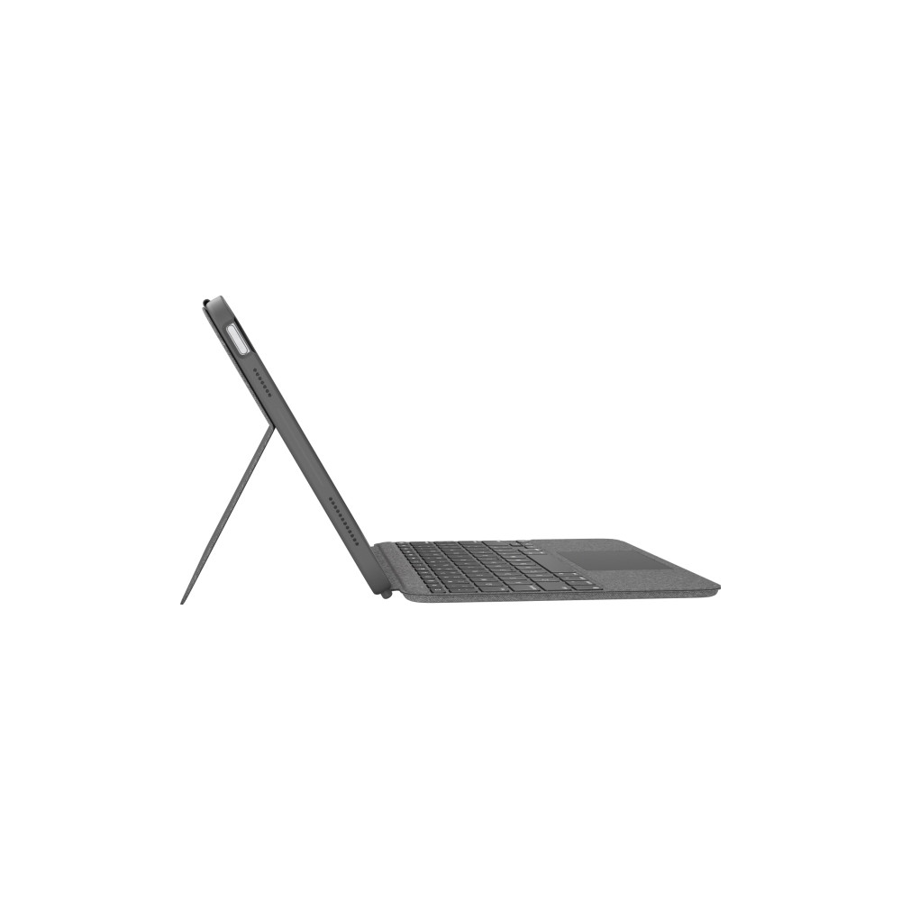 Produktbild för Logitech Combo Touch - tangentbord och foliefodral - med pekdyna - QWERTY - brittisk - oxford-grå Inmatningsenhet