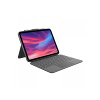 Produktbild för Logitech Combo Touch - tangentbord och foliefodral - med pekdyna - QWERTY - brittisk - oxford-grå Inmatningsenhet