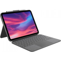 Produktbild för Logitech Combo Touch - tangentbord och foliefodral - med pekdyna - QWERTY - brittisk - oxford-grå Inmatningsenhet