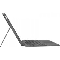 Produktbild för Logitech Combo Touch - tangentbord och foliefodral - med pekdyna - QWERTY - brittisk - oxford-grå Inmatningsenhet