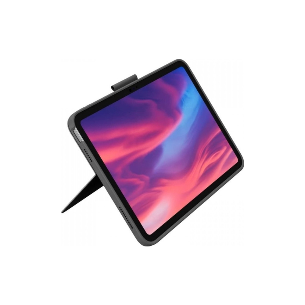 Produktbild för Logitech Combo Touch - tangentbord och foliefodral - med pekdyna - QWERTY - brittisk - oxford-grå Inmatningsenhet