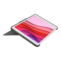 Produktbild för Logitech Combo Touch - tangentbord och foliefodral - med pekdyna - QWERTY - brittisk - oxford-grå Inmatningsenhet