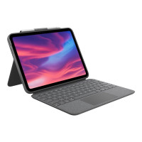 Produktbild för Logitech Combo Touch - tangentbord och foliefodral - med pekdyna - QWERTY - brittisk - oxford-grå Inmatningsenhet