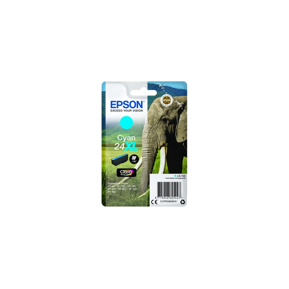 Produktbild för Epson 24XL - XL - cyan - original - bläckpatron