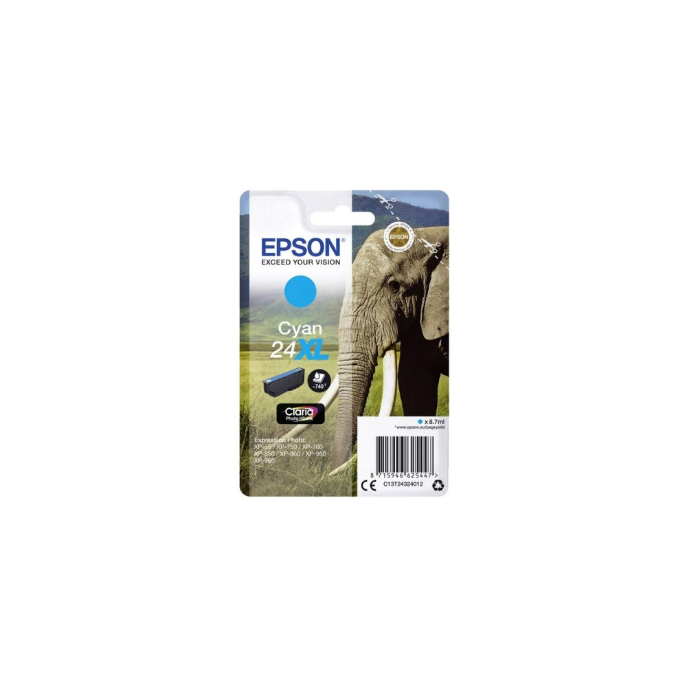 Produktbild för Epson 24XL - XL - cyan - original - bläckpatron
