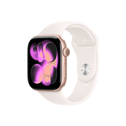 Apple Apple Watch Series 11 (GPS) - guldrosa aluminium - smart klocka med sportband - lätt rouge - 64 GB