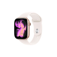 Produktbild för Apple Watch Series 11 (GPS) - guldrosa aluminium - smart klocka med sportband - lätt rouge - 64 GB