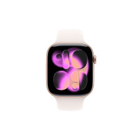 Produktbild för Apple Watch Series 11 (GPS) - guldrosa aluminium - smart klocka med sportband - lätt rouge - 64 GB