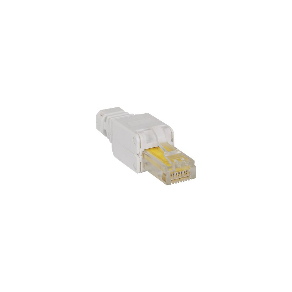 Produktbild för Intellinet RJ45 Modular Plug, Toolless Connector, Cat5/5e/6, 22-26 AWG solid and stranded UTP cables - nätverkskontakt - grå