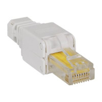 Produktbild för Intellinet RJ45 Modular Plug, Toolless Connector, Cat5/5e/6, 22-26 AWG solid and stranded UTP cables - nätverkskontakt - grå