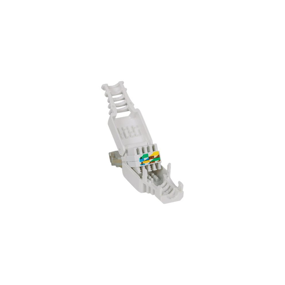 Produktbild för Intellinet RJ45 Modular Plug, Toolless Connector, Cat5/5e/6, 22-26 AWG solid and stranded UTP cables - nätverkskontakt - grå