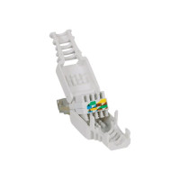 Produktbild för Intellinet RJ45 Modular Plug, Toolless Connector, Cat5/5e/6, 22-26 AWG solid and stranded UTP cables - nätverkskontakt - grå