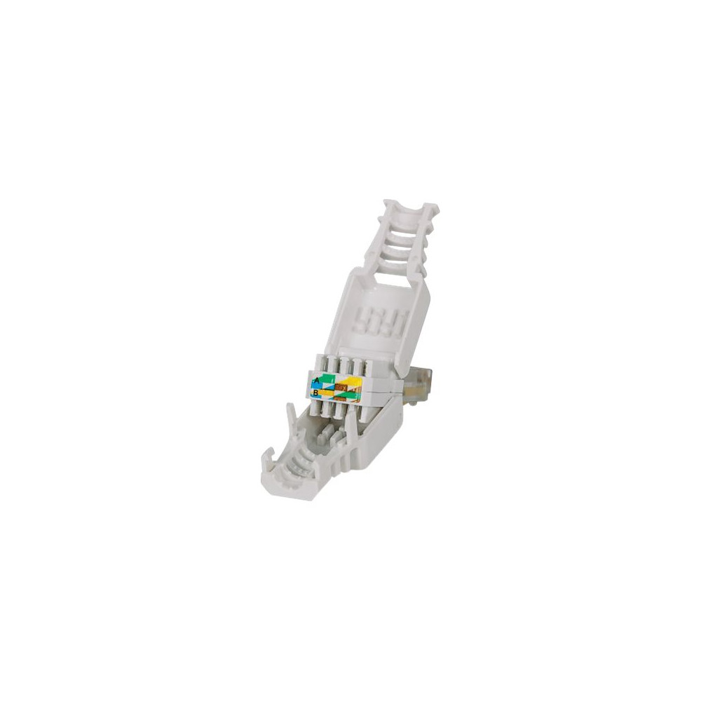 Produktbild för Intellinet RJ45 Modular Plug, Toolless Connector, Cat5/5e/6, 22-26 AWG solid and stranded UTP cables - nätverkskontakt - grå
